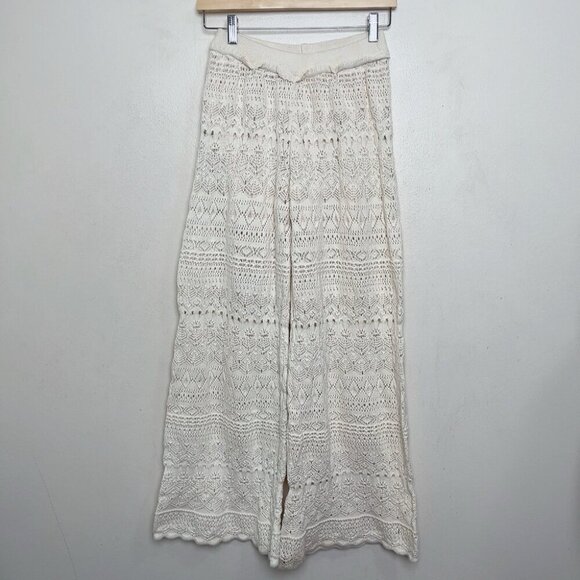 Miou Muse Womens Medium Crochet Pattern Pants - Picture 2 of 14